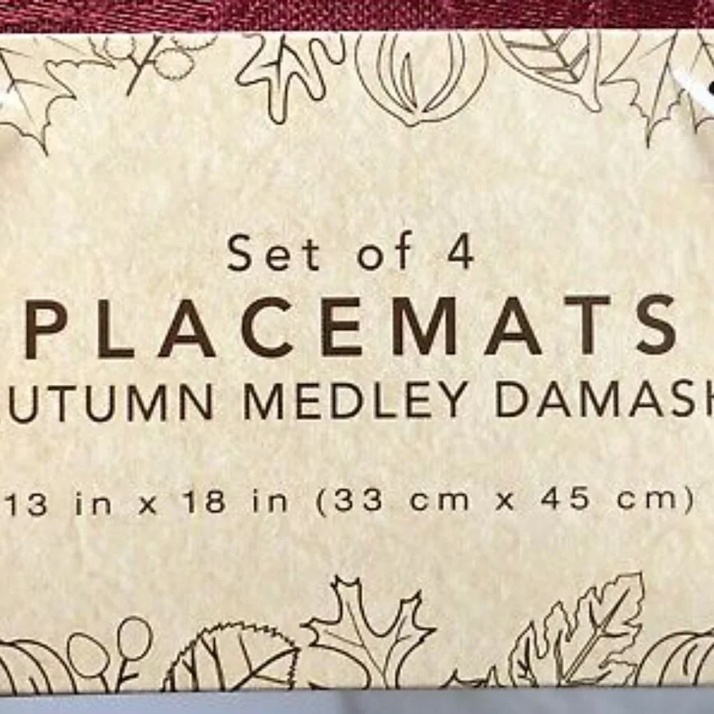 brand new set of 4 Autumn Medley Damask 13